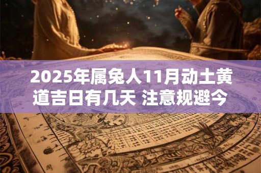 2025年属兔人11月动土黄道吉日有几天 注意规避今日所冲