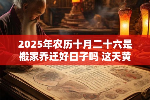 2025年农历十月二十六是搬家乔迁好日子吗 这天黄历宜忌