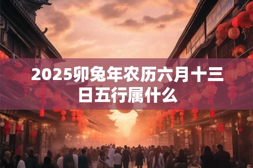 2025卯兔年农历六月十三日五行属什么