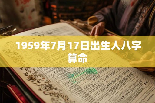 1959年7月17日出生人八字算命