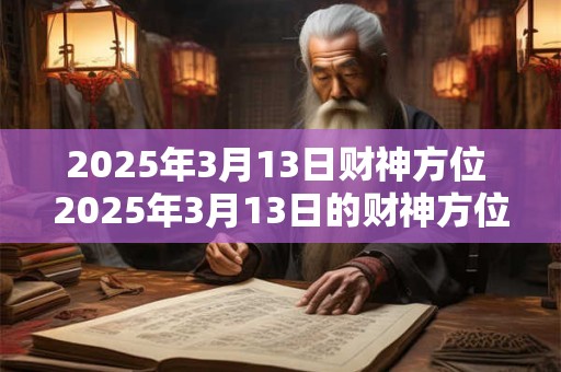 2025年3月13日财神方位 2025年3月13日的财神方位在哪