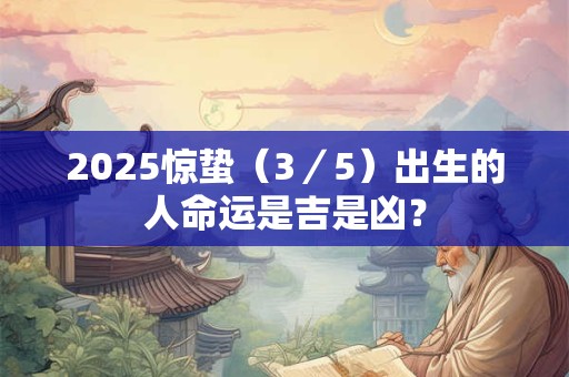2025惊蛰（3／5）出生的人命运是吉是凶？