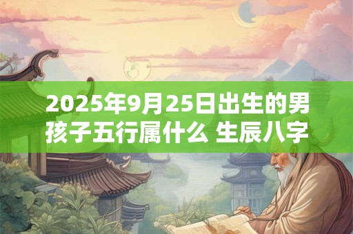 2025年9月25日出生的男孩子五行属什么 生辰八字取名