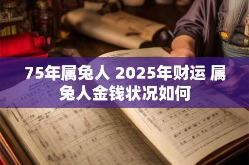 75年属兔人 2025年财运 属兔人金钱状况如何 75年属兔人 2025年财运 属兔人金钱状况如何