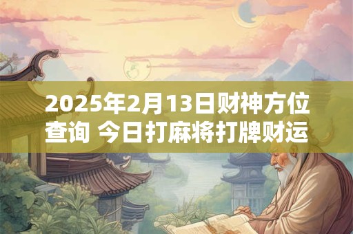 2026年2月13日财神方位查询 今日打麻将打牌财运方位