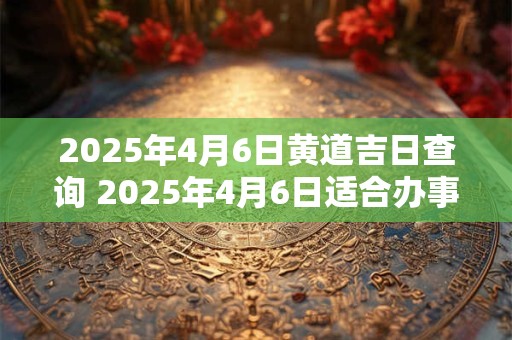 2025年4月6日黄道吉日查询 2025年4月6日适合办事吗