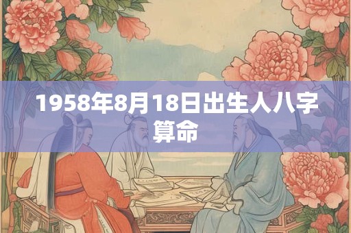 1958年8月18日出生人八字算命