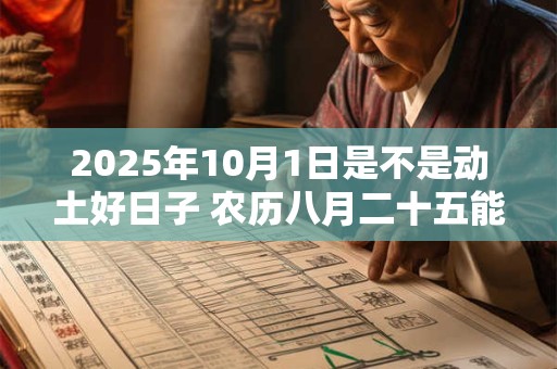 2025年10月1日是不是动土好日子 农历八月二十五能动土吗