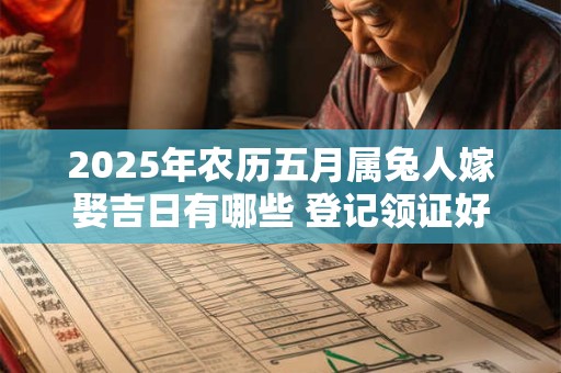 2025年农历五月属兔人嫁娶吉日有哪些 登记领证好日子
