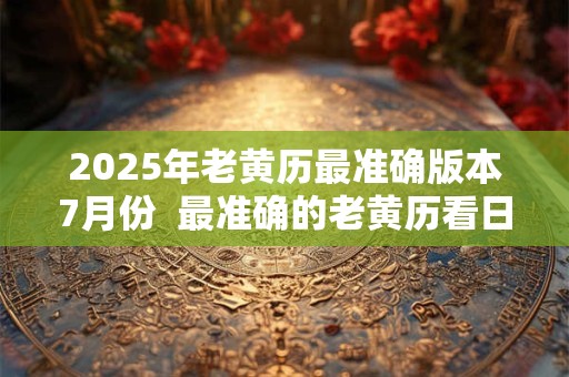 2025年老黄历最准确版本7月份  最准确的老黄历看日子