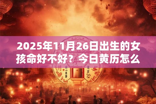2025年11月26日出生的女孩命好不好?今日黄历怎么样? 2025年11月26日出生的女孩命好不好?今日黄历怎么样?