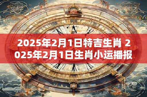 2026年2月1日特吉生肖 2026年2月1日生肖小运播报 2026年2月1日特吉生肖 2026年2月1日生肖小运播报