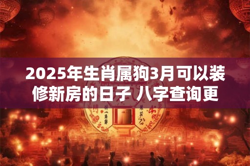2025年生肖属狗3月可以装修新房的日子 八字查询更精准