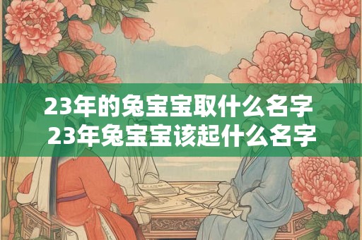 23年的兔宝宝取什么名字 23年兔宝宝该起什么名字