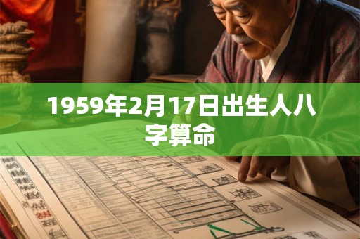 1959年2月17日出生人八字算命