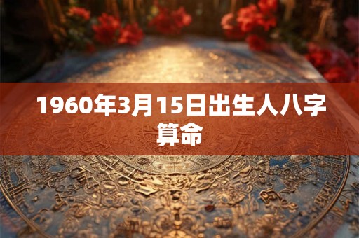 1960年3月15日出生人八字算命 1960年3月15日出生人八字算命