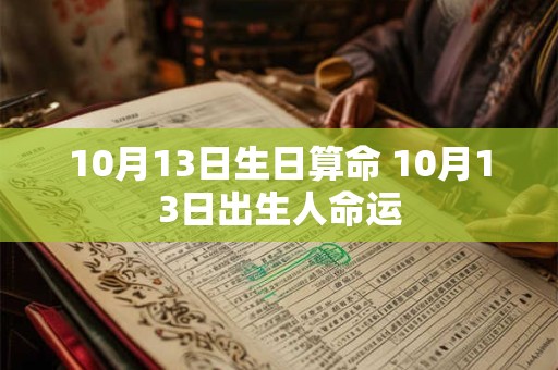 10月13日生日算命 10月13日出生人命运