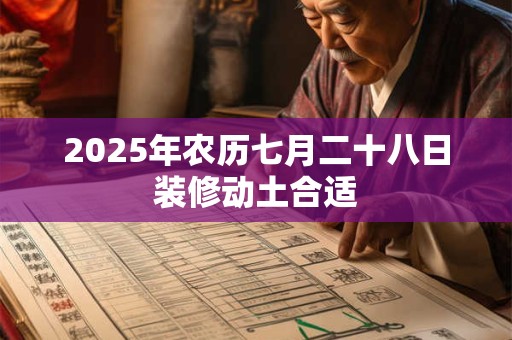 2025年农历七月二十八日装修动土合适