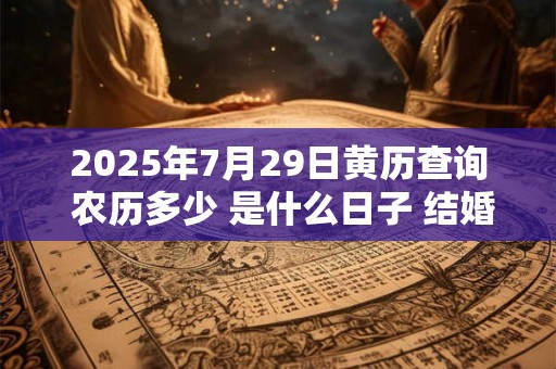 2025年7月29日黄历查询 农历多少 是什么日子 结婚吉时