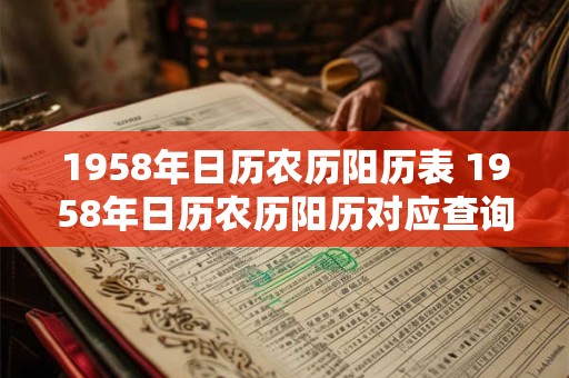 1958年日历农历阳历表 1958年日历农历阳历对应查询方法