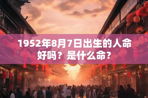 1952年8月7日出生的人命好吗？是什么命？