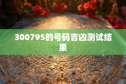 300795的号码吉凶测试结果