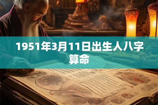 1951年3月11日出生人八字算命