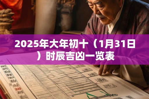 2026年大年初十（1月31日）时辰吉凶一览表