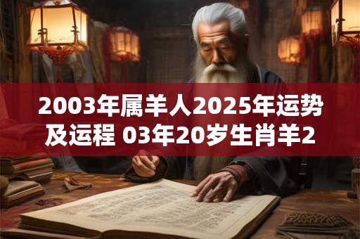 2003年属羊人2025年运势及运程 03年20岁生肖羊2025年每月运势