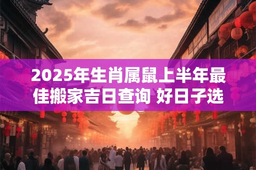 2026年生肖属鼠上半年最佳搬家吉日查询 好日子选择 2026年生肖属鼠上半年最佳搬家吉日查询 好日子选择