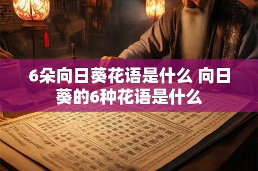 6朵向日葵花语是什么 向日葵的6种花语是什么