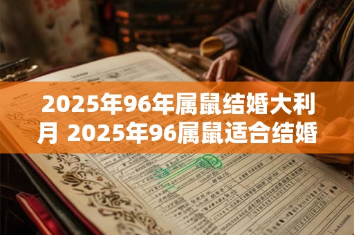 2025年96年属鼠结婚大利月 2025年96属鼠适合结婚吗