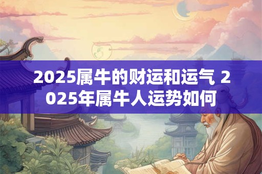 2025属牛的财运和运气 2025年属牛人运势如何