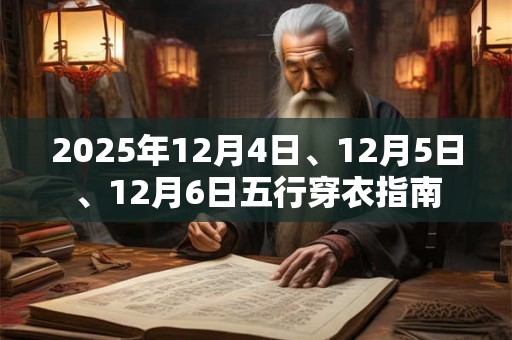 2025年12月4日、12月5日、12月6日五行穿衣指南