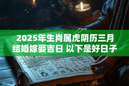 2025年生肖属虎阴历三月结婚嫁娶吉日 以下是好日子 2025年生肖属虎阴历三月结婚嫁娶吉日 以下是好日子