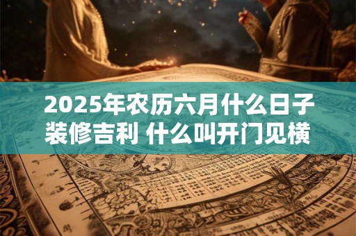 2025年农历六月什么日子装修吉利 什么叫开门见横床