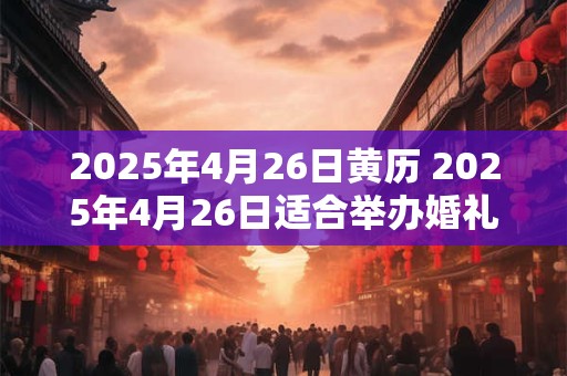 2025年4月26日黄历 2025年4月26日适合举办婚礼吗