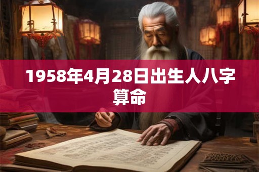 1958年4月28日出生人八字算命