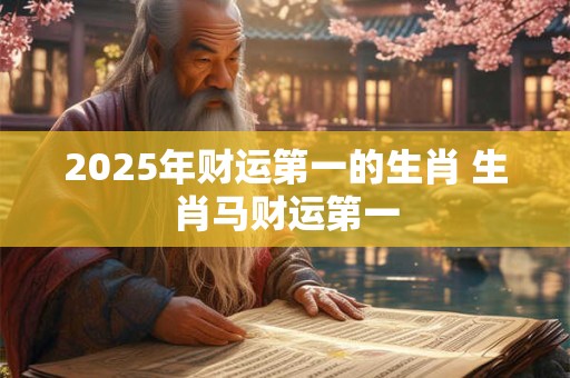 2025年财运第一的生肖 生肖马财运第一