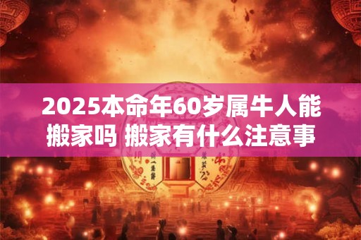 2025本命年60岁属牛人能搬家吗 搬家有什么注意事项