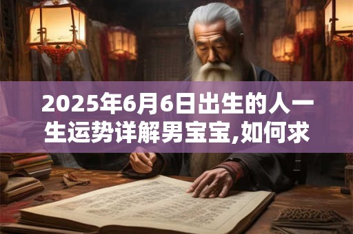 2025年6月6日出生的人一生运势详解男宝宝,如何求财 2025年6月6日出生的人一生运势详解男宝宝,如何求财