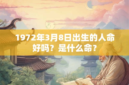 1972年3月8日出生的人命好吗?是什么命? 1972年3月8日出生的人命好吗?是什么命?