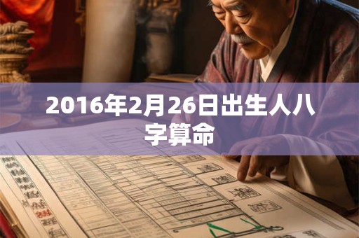 2016年2月26日出生人八字算命