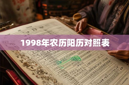 1998年农历阳历对照表