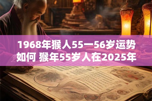 1968年猴人55一56岁运势如何 猴年55岁人在2025年运势如何