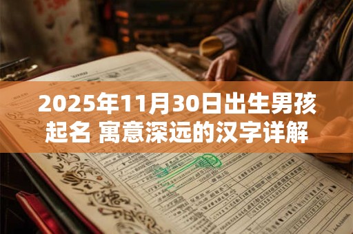 2025年11月30日出生男孩起名 寓意深远的汉字详解