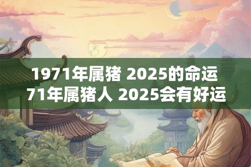1971年属猪 2025的命运 71年属猪人 2025会有好运吗