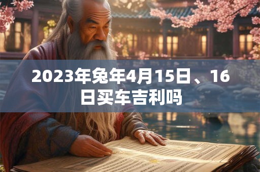 2023年兔年4月15日、16日买车吉利吗