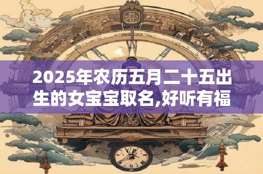 2025年农历五月二十五出生的女宝宝取名,好听有福气的名字