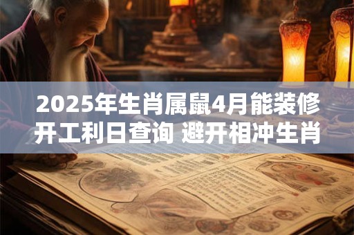 2025年生肖属鼠4月能装修开工利日查询 避开相冲生肖